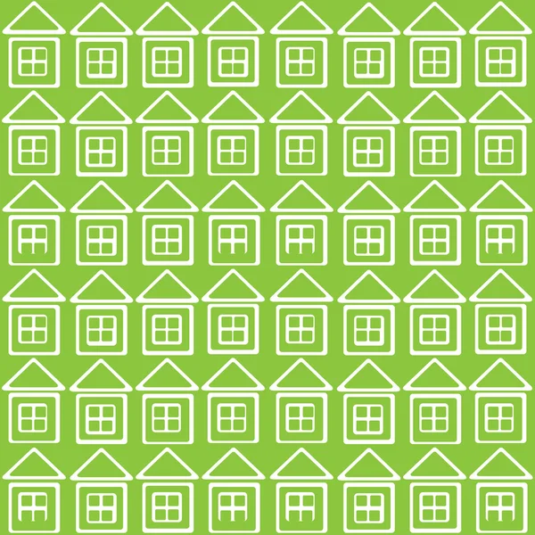 Vita hus ikonen för seamless mönster — Stock vektor