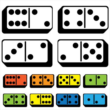 Beyaz bir arka plan üzerinde izole Domino seti