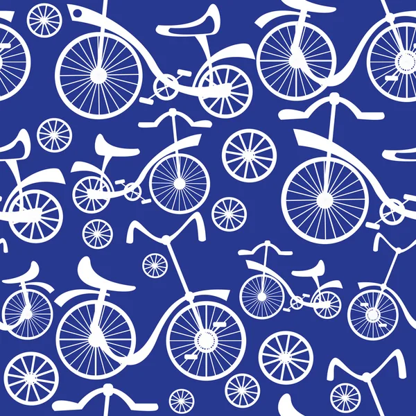 レトロな子供用自転車のシームレスなパターン — ストックベクタ