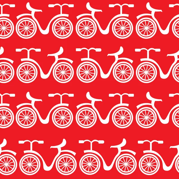 White bikes seamless pattern — Stock Vector