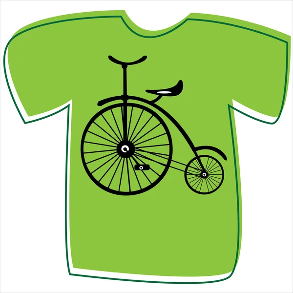 T-shirt met een fiets op witte achtergrond — Stockvector