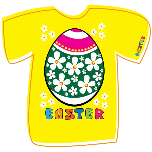 T-shirt with Easter egg on white background — Stock Vector