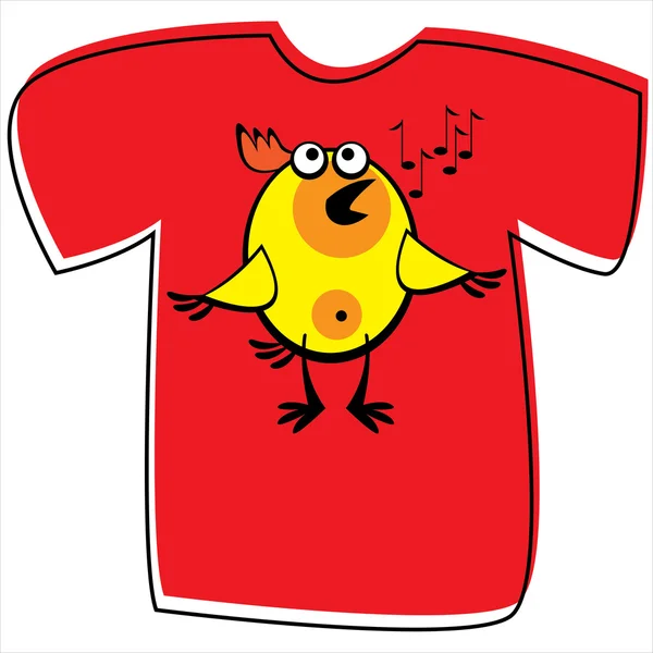 Camiseta con pollo sobre fondo blanco — Archivo Imágenes Vectoriales