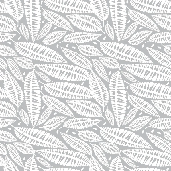 완벽 한 패턴의 흰색 잎 — 스톡 벡터