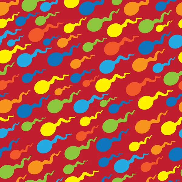 Spermatozoïde motif sans couture coloré — Image vectorielle