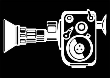 siyah arka plan üzerine izole vintage film kamera