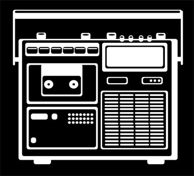 siyah arka plan üzerine kaset kaydedici