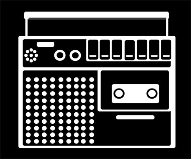 siyah arka plan üzerine kaset kaydedici