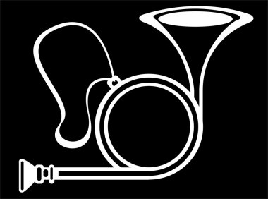 geleneksel avcılık boynuz siyah arka plan üzerine