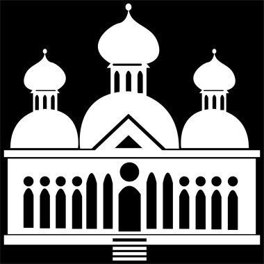 siyah arka plan üzerine izole kiliseler simgesi