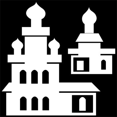 siyah arka plan üzerine izole kiliseler simgesi