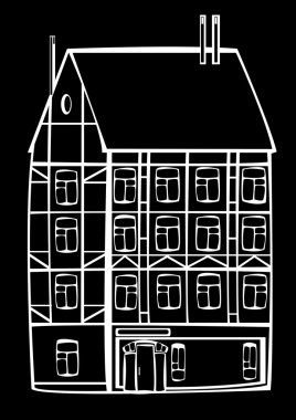 siyah arka plan üzerine izole klasik tasarım evi