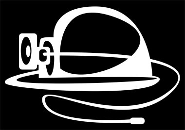 siyah arka plan üzerine izole madenci kask