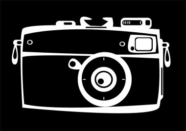 siyah arka plan üzerine izole vintage film fotoğraf makinesi