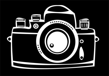 siyah arka plan üzerine izole vintage film fotoğraf makinesi