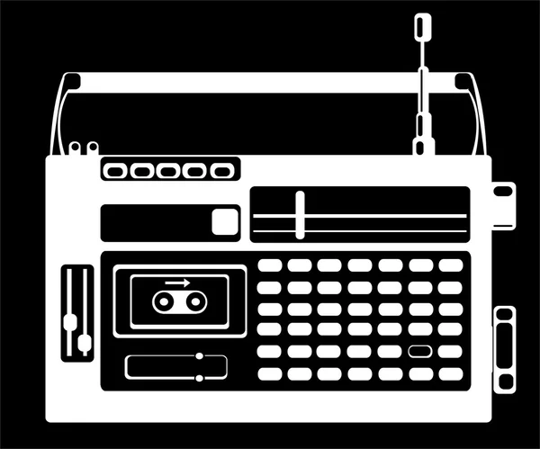 Cassette recorder on black background — Stock Photo, Image