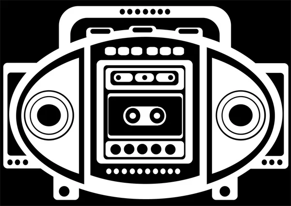 Enregistreur cassette sur fond noir — Photo