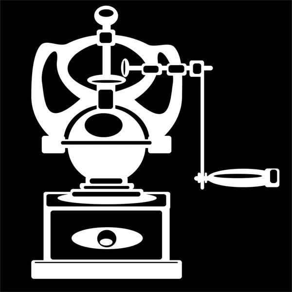 Kaffemølle isoleret på sort baggrund - Stock-foto