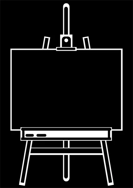 Artist's easel tripod on black background — Stock Photo, Image