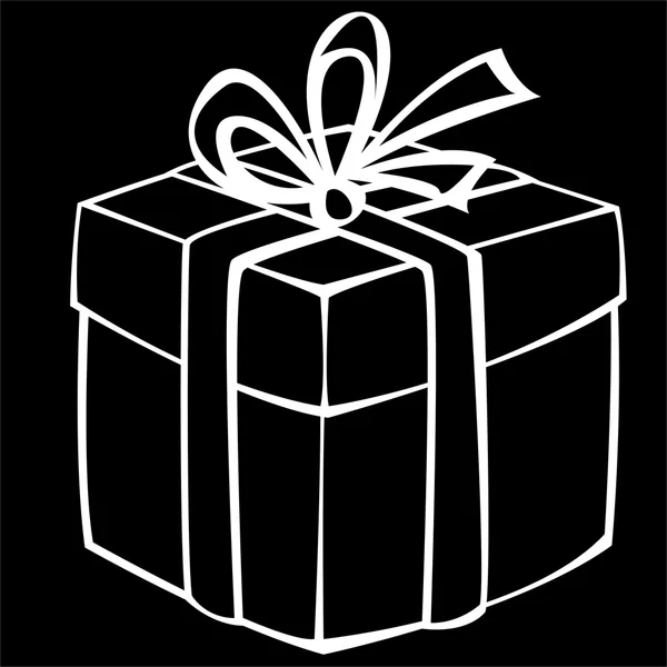 Gift box isolated on black background — Stock Photo, Image