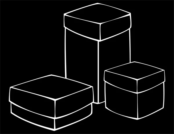 Caja de regalo negra aislada sobre fondo negro —  Fotos de Stock