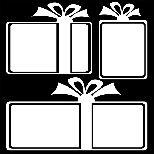 Gift box icons on black background — Stock Photo, Image