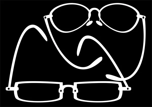 Ilustración de gafas sobre fondo negro —  Fotos de Stock