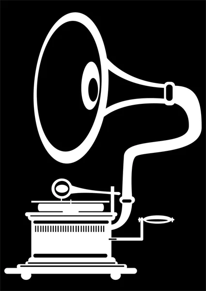Retro-Grammophon auf schwarzem Hintergrund — Stockfoto