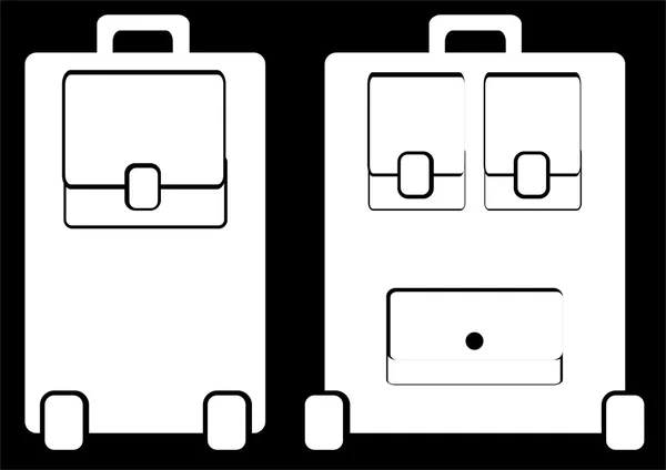 黑色背景上孤立的手提箱图标 — 图库照片