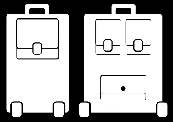 Walizka ikona na białym tle na czarnym tle — Zdjęcie stockowe