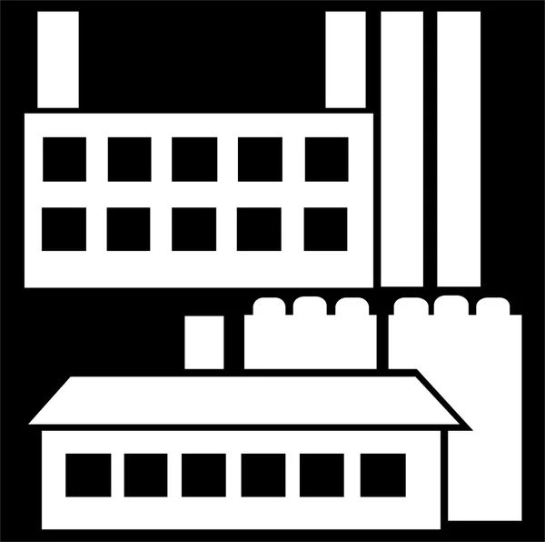 Conjunto de iconos de casa industrial aislado sobre fondo negro — Foto de Stock