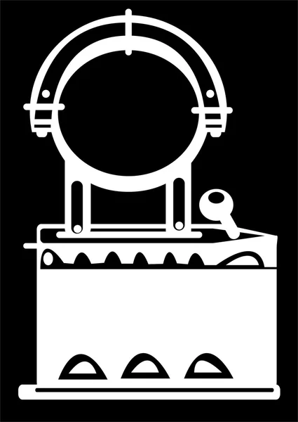 Illustration Retro-Bügeleisen auf schwarzem Hintergrund — Stockfoto