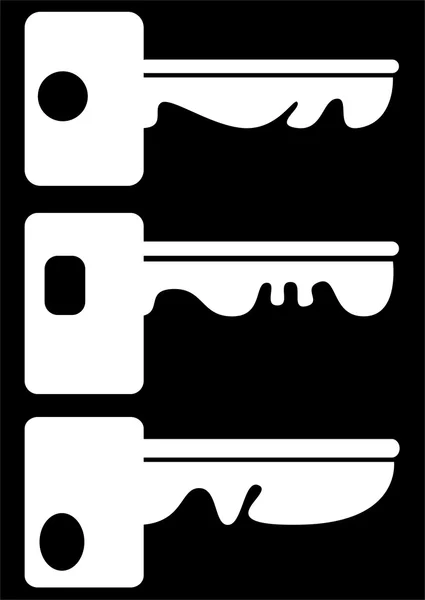 Set van sleutels pictogrammen geïsoleerd op zwarte achtergrond — Stockfoto