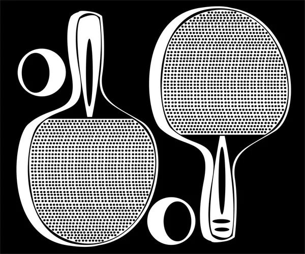 Ping pong raquete de tênis isolado no fundo preto — Fotografia de Stock