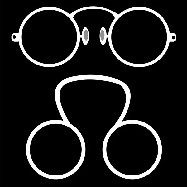 Retro glasögon isolerad på svart bakgrund — Stockfoto