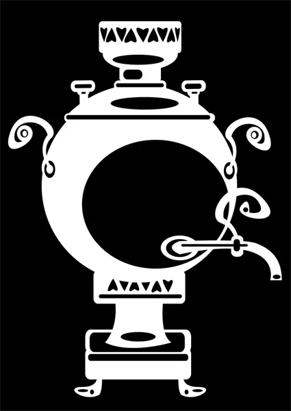 Illustration samovar on black background — Stock Photo, Image