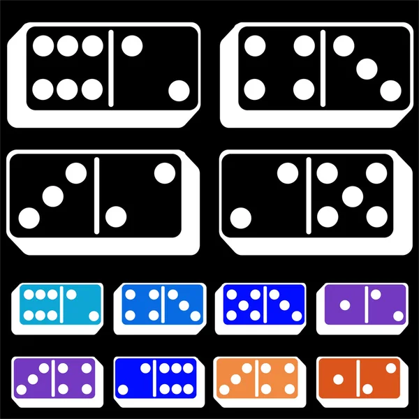 Set of dominoes isolated on a black background — Stock Photo, Image