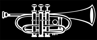 resimde tuba kornet siyah arka plan üzerine