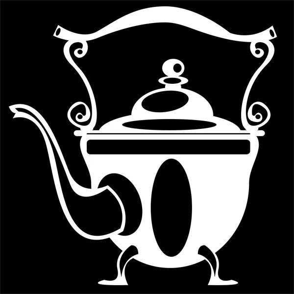 Illustration teapot on black background — Stock Photo, Image