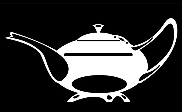 Illustration teapot on black background — Stock Photo, Image