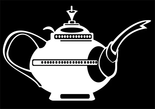 在黑色背景上的复古茶壶 — 图库照片
