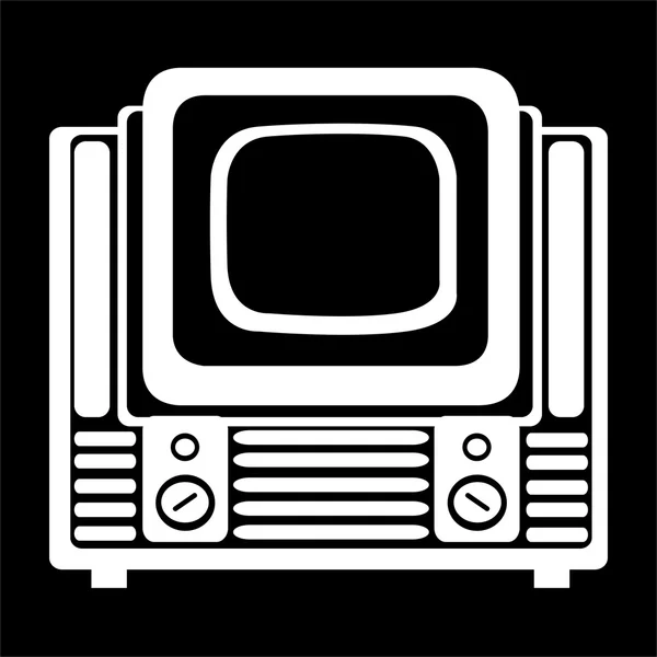 Ρετρό tv εικονογράφηση σε μαύρο φόντο — Φωτογραφία Αρχείου