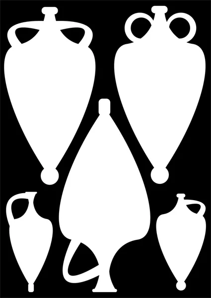 Декоративные вазы иконы изолированы на черном фоне — стоковое фото