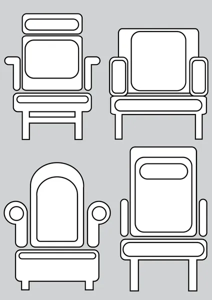 Иконки кресла изолированы на сером фоне — стоковый вектор