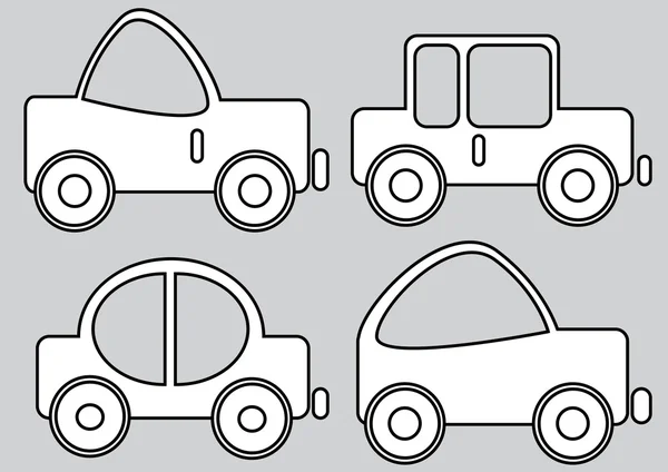 Iconos del coche aislados sobre fondo gris — Vector de stock