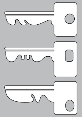 anahtarları simgeler kümesi izole gri arka plan üzerinde