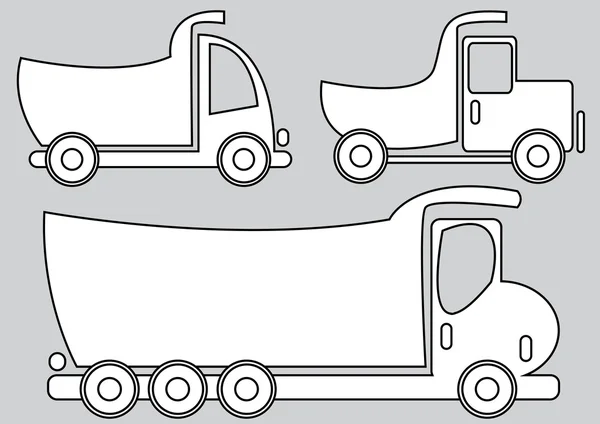 Vozidla nákladní auto ikony izolovaných na šedém pozadí — Stockový vektor