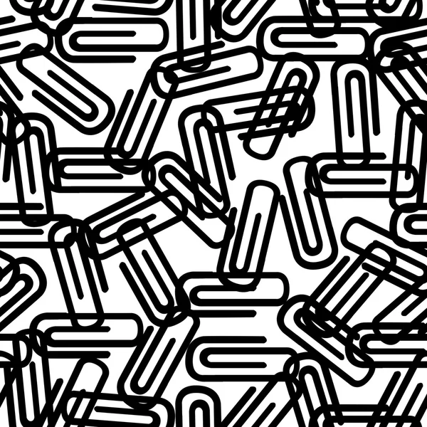 Black paperclips seamless pattern — Stock Vector
