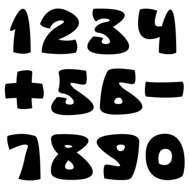 Beyaz arka plan üzerinde izole Arap rakamları