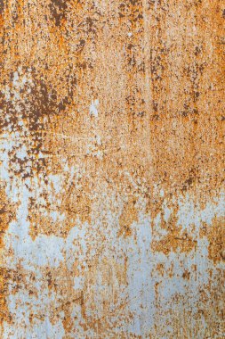 Background old metal wall with rust and cracked paint